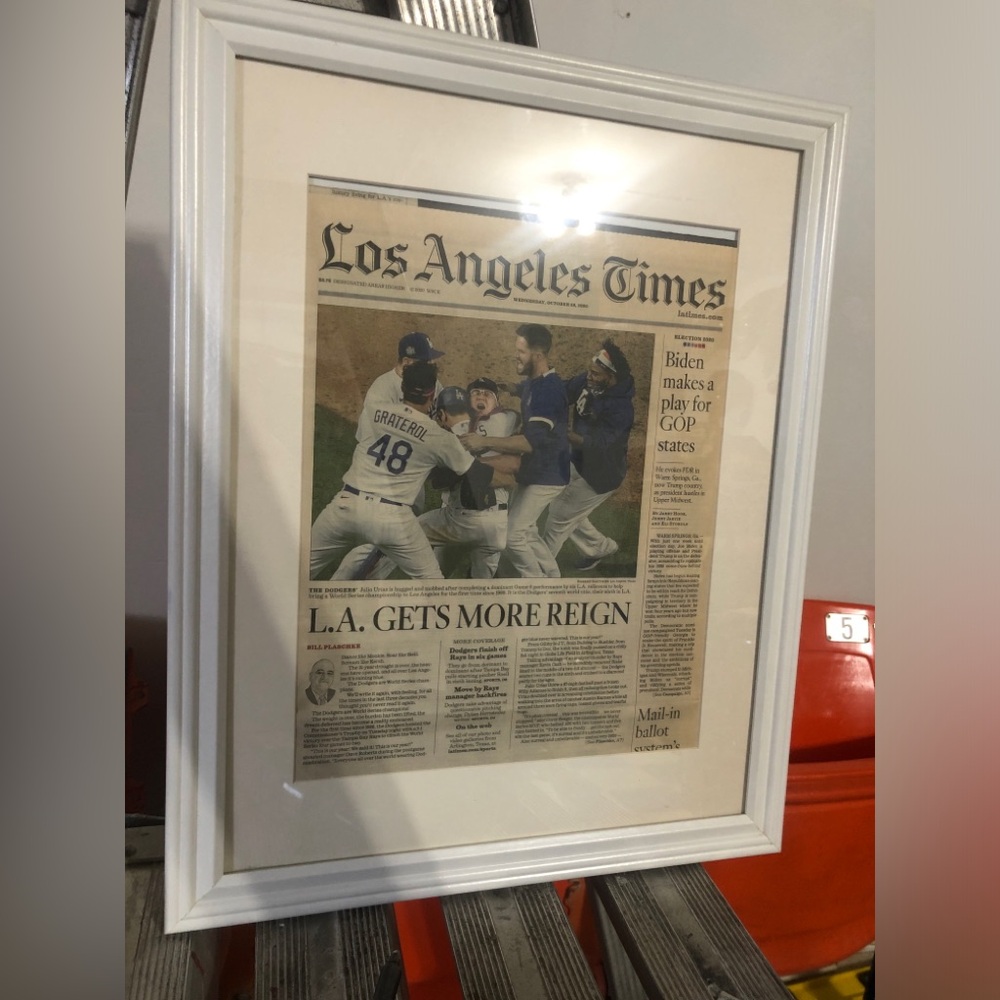 Framed Los Angeles Dodgers 2020 World Series LA Times